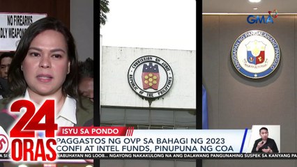 Paggastos ng OVP sa bahagi ng 2023 confi at intel funds, pinupuna ng COA | 24 Oras