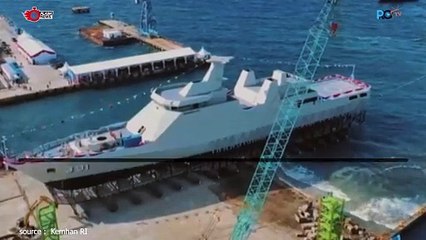 Momen Launching Kapal OPV 90M Buatan Dalam Negeri