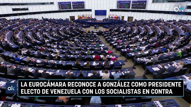 La Eurocámara reconoce a González como presidente electo de Venezuela con los socialistas en contra