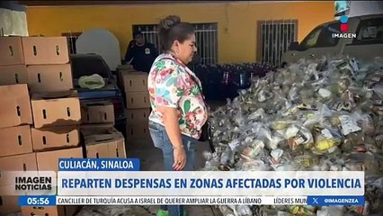 Entregan despensas en zonas afectadas por la violencia en Culiacán, Sinaloa