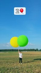 Mr beast flying with balloon