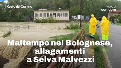 Maltempo nel Bolognese, allagamenti a Selva Malvezzi