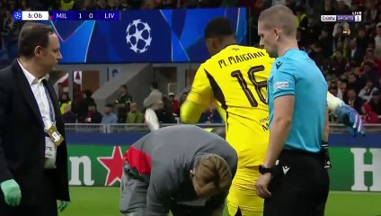 دوري ابطال اوروبا 2024-2025 الجولة الأولى الشوط الأول ليفربول و ميلان