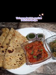 Delicious Masalaydar Besan Paratha Tomato Chatni With Sabzi