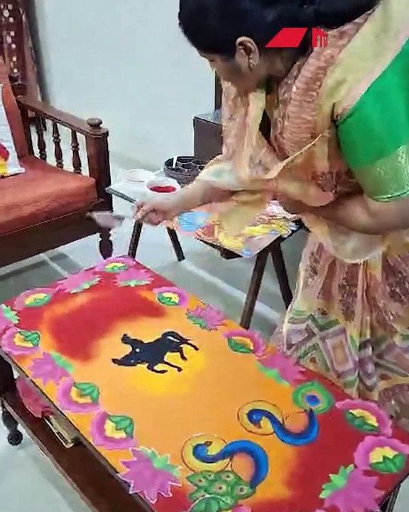 वर्ध्याच्या सोनाली अग्रवालने रांगोळी आर्टच्या माध्यमातून साकारली विविध तैलचित्रे....