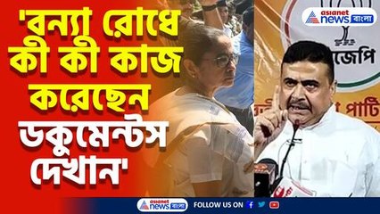 'বন্যা রোধে কী কী কাজ করেছেন ডকুমেন্টস দেখান' মমতাকে তোপ শুভেন্দু অধিকারীর