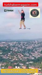 Boğazı ip üstünde geçti! İzleyenler nefeslerini tuttular