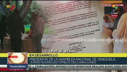 Presidente de la AN Rodríguez muestró pruebas ante inicio de reunión de aceptación de Edmundo González