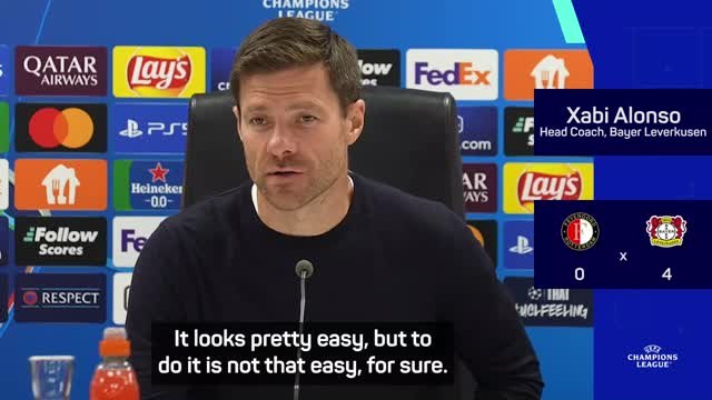 Alonso applauds 'efficient' Leverkusen after Feyenoord thrashing