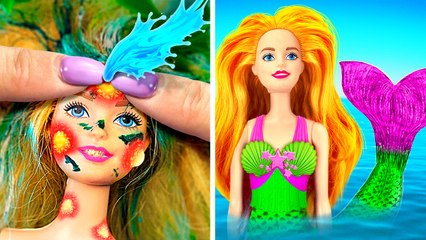 Download Video: Nerd Doll to Mermaid MAKEOVER‍♀️ *Beauty Transformation With Gadgets and Hacks*