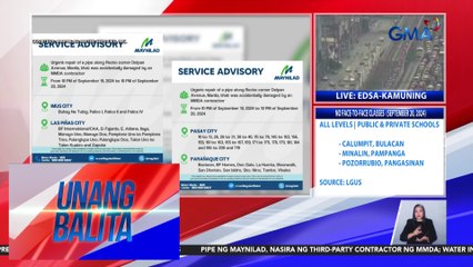 Mga residente at negosyo, problemado sa pagkawala ng supply ng tubig matapos masira ang tubo ng Maynilad | Unang Balita