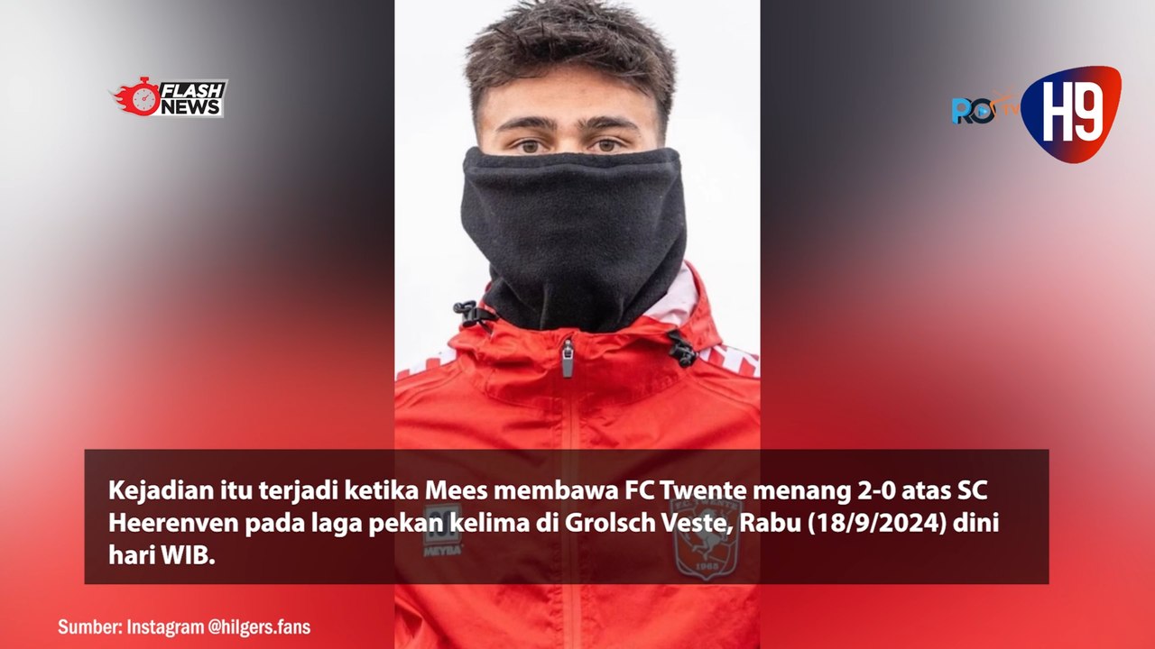 Mees Hilgers Bentangkan Bendera Merah Putih Usai FC Twente kalahkan Heerenven