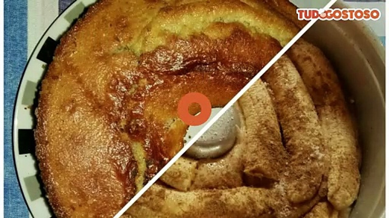 Bolo de banana com doce de leite