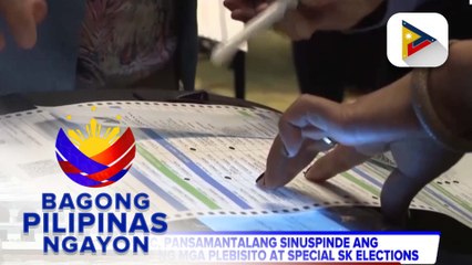 Comelec, pansamantalang sinuspinde ang pagsasagawa ng mga plebisito at special SK elections