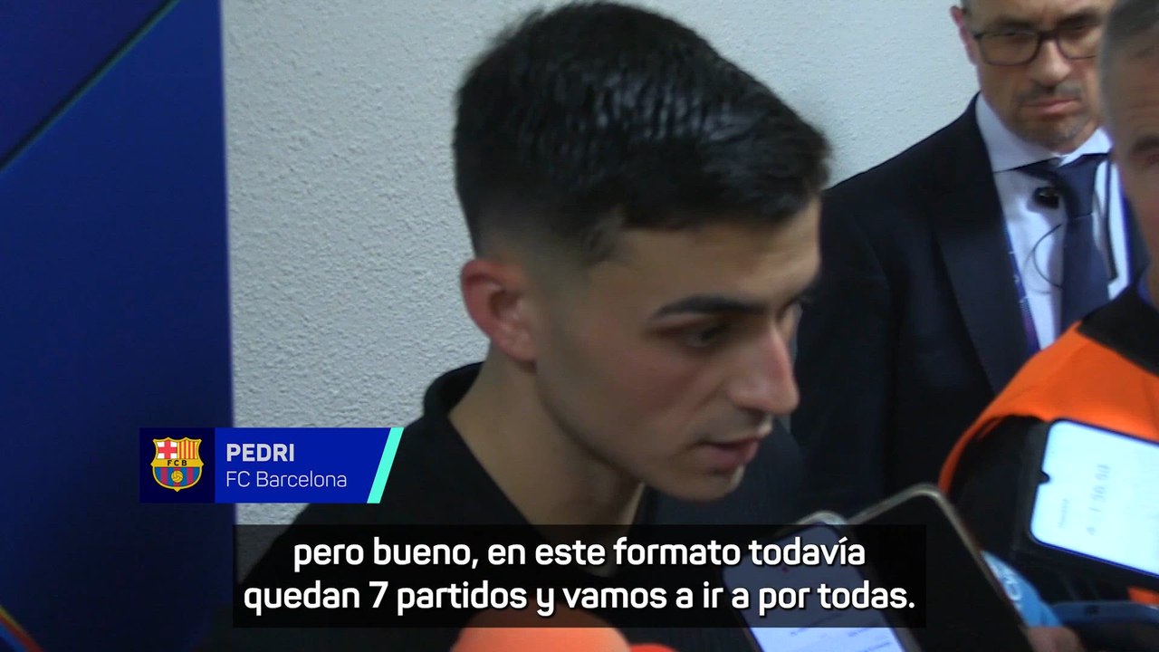 Pedri: "Quedan 7 partidos, vamos a estar arriba seguro"