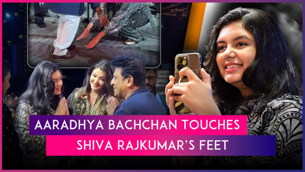 Aishwarya Rai’s Daughter Aaradhya Wins Hearts Online By Touching Shiva Rajkumar's Feet At SIIMA 2024