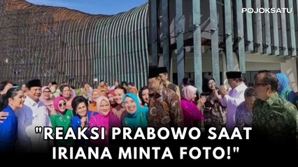 Reaksi Prabowo Subianto ketika Iriana ikutan ibu-ibu lain minta foto bareng (1)