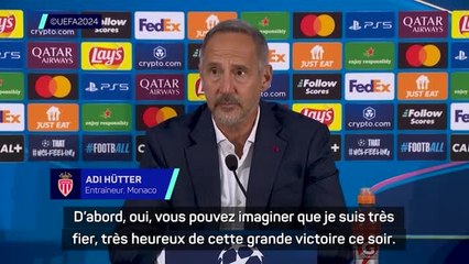 Monaco - Hütter : “Gagner contre Barcelone, l'un des plus grands clubs du monde, nous rend fiers”