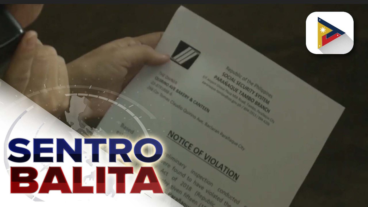 Limang negosyo sa Parañaque City na hindi umano nagbabayad ng kontribusyon, inisyuhan ng Notice of Violation ng SSS