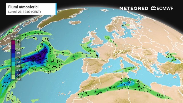 Il fiume atmosferico sull'Atlantico