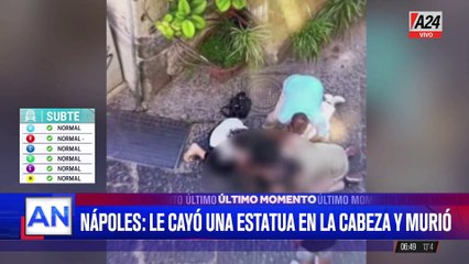 Tragedia en Nápoles:  una turista argentina falleció por el impacto de una estatua caída desde un balcón
