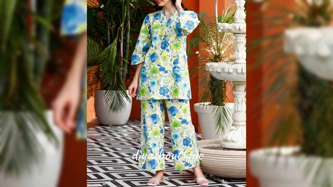 Short Shirt Same Print Two Piece Dress Designs/Casual Dress Designs/Allover Suit Designs