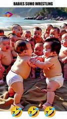 Cute Babies Sumo Wrestling