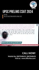 UPSC CSAT Syllabus with a focus on Maths & Reasoning! At Effort IAS