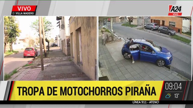 INSEGURIDAD EN VILLA MADERO: ROBO PIRAÑA DE MOTOCHORROS