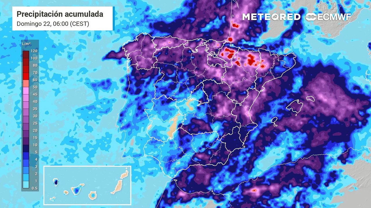 Fin de semana con chubascos, tormentas, granizo y acumulados  importantes especialmente en el nordeste peninsular