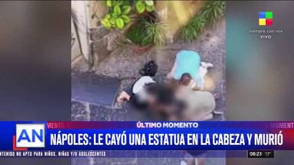 Trágico accidente en Nápoles: se le cayó una estatua a una turista argentina y murió