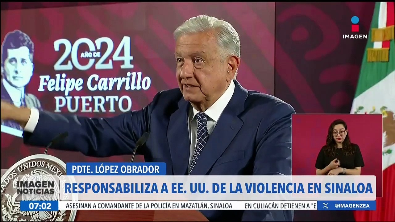 López Obrador señala a Estados Unidos de ser corresponsable de la violencia en Sinaloa