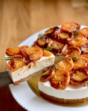 Cheesecake Ricotta & Abricots Rôtis | Recette de Cheesecake Sans Cuisson Ultra Facile