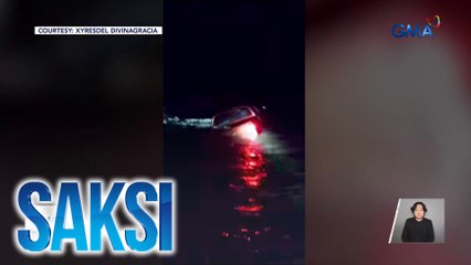 Pickup, tumirik at tinangay ng agos sa spillway; 3 sakay nito, nasagip | Saksi