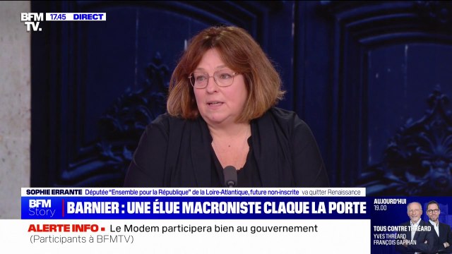 J'ai annoncé (à Gabriel Attal) que je quittais le groupe : la députée Sophie Errante quitte le groupe Ensemble pour la République