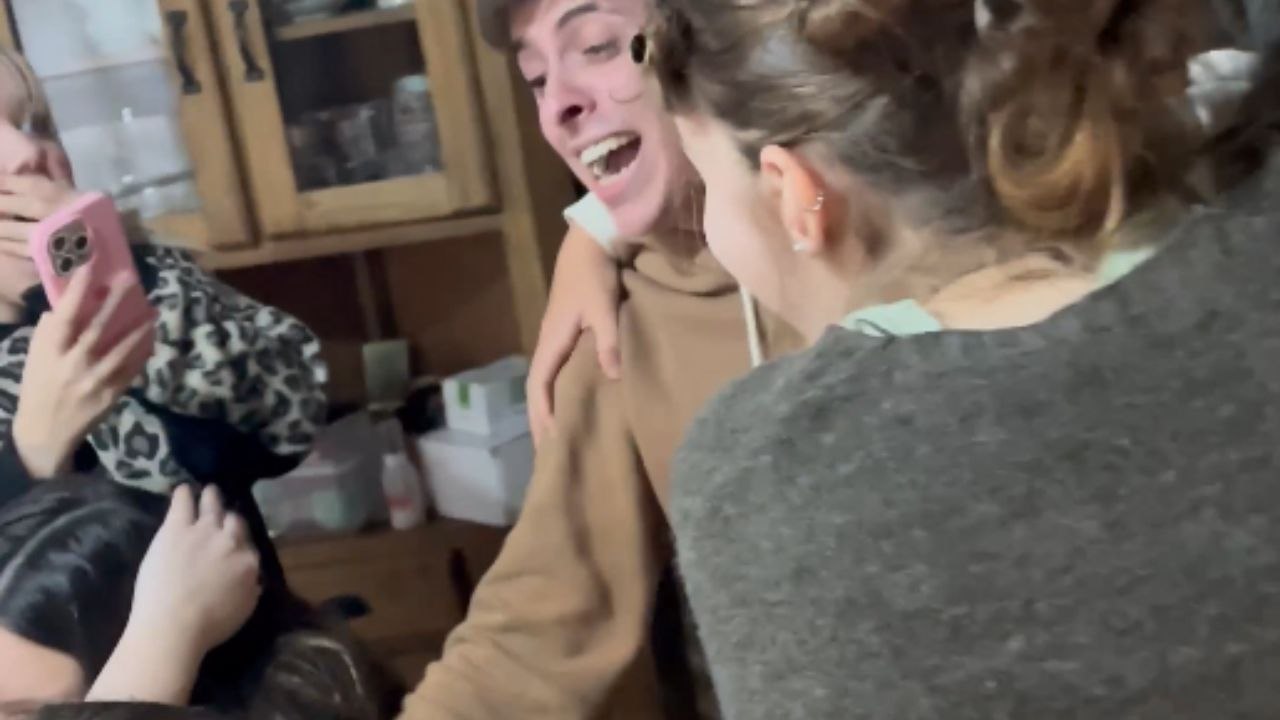 Girl surprises her loved ones after spending a year away in Australia