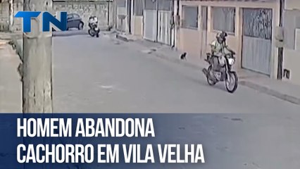 Homem abandona cachorro em Vila Velha