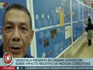 Venezuela inaugura en Ginebra la exposición "Los Números del Bloqueo"