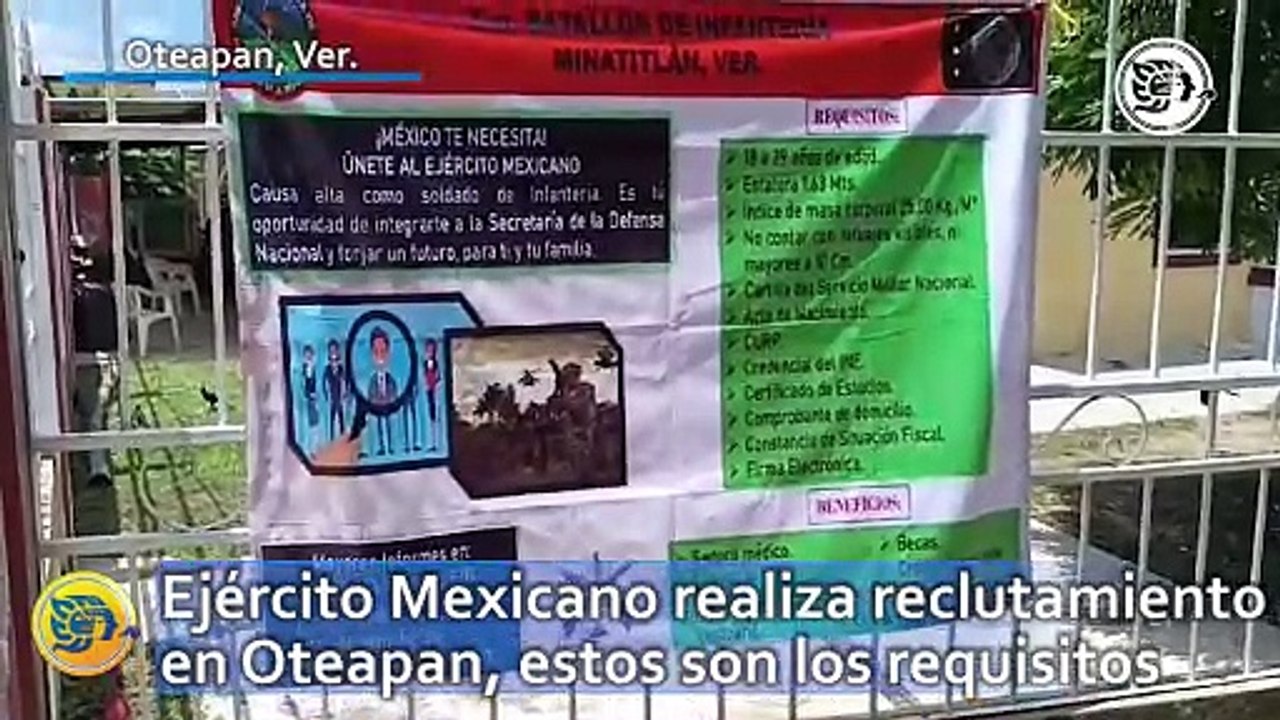 Ejército Mexicano realiza reclutamiento en Oteapan, estos son los requisitos