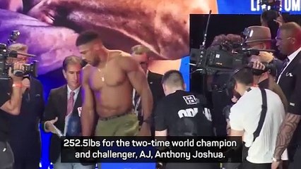 Joshua weighs-in four pounds heavier than Dubios