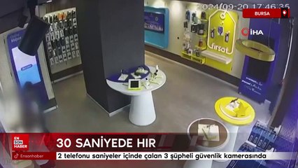 Bursa'da 30 saniyede 160 bin liralık telefon çaldılar
