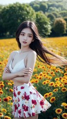 Captivating Beauty  Woman's Serene Photoshoot