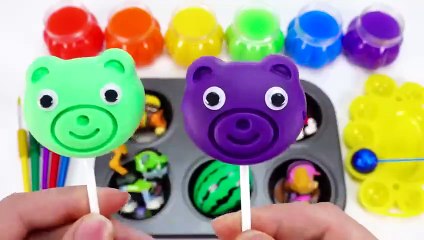 Satisfying Video l How to Make Rainbow Lollipop Fruits AND Paint TO Princess W Slime Cutting