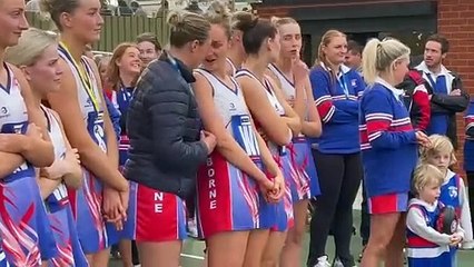 2024 BFNL A-grade netball premiership medals presentation to Gisborne