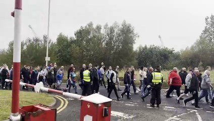 Middlesbrough fans arrive at the Stadium of Light for the game against Middlesbrough