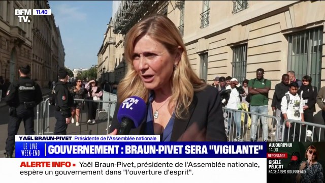 Gouvernement de Michel Barnier: Yaël Braun-Pivet sera vigilante au respect des équilibres au sein du futur gouvernement
