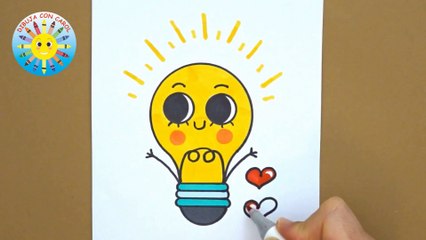 Cómo dibujar una BOMBILLA !!! How to draw a LIGHT BULB !!!!