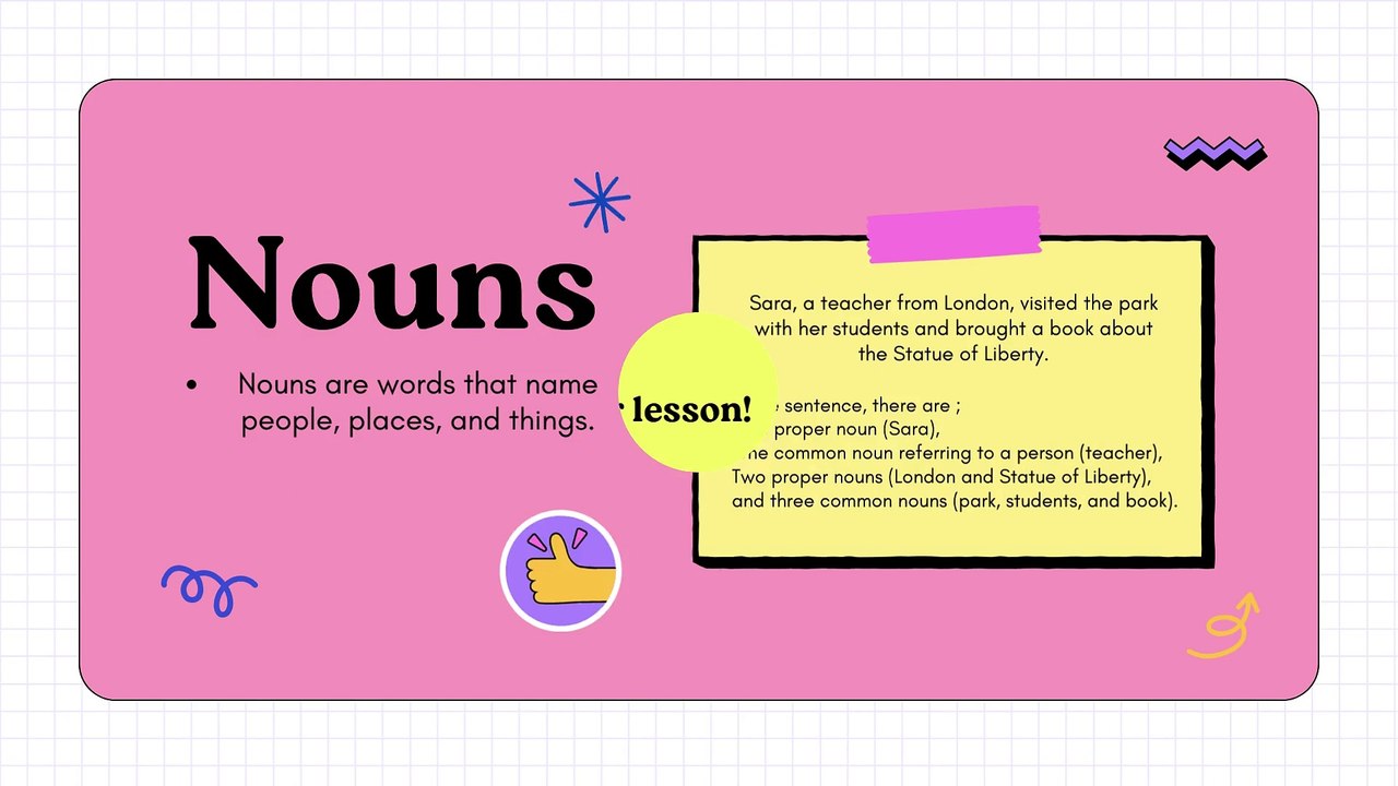 Colorful Parts of Speech Nouns Presentation