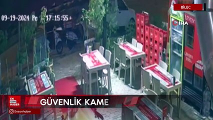 Bilecik’te 5 araca çarpan otomobilin kaza görüntüleri