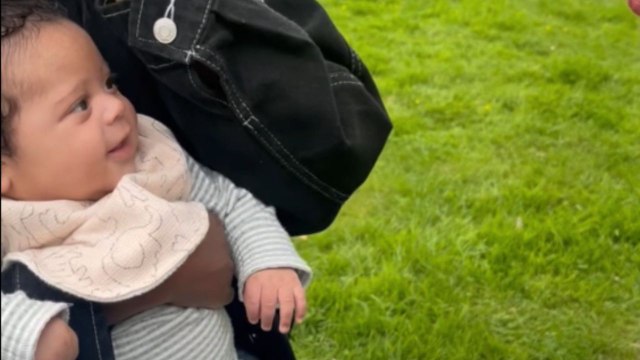 Little boy's 'hello' creates ripples of happiness at a girl's picnic